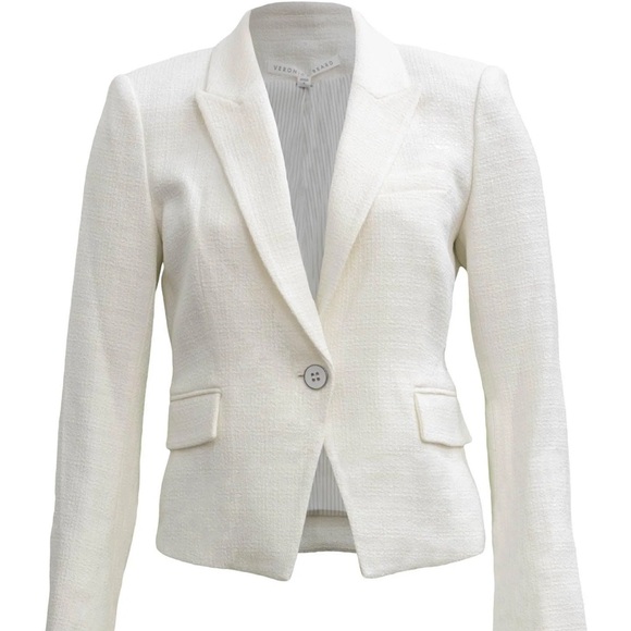 VERONICA BEARD WOODLEY DICKEY TWEEDjacket/blazer, ivory/white, size 8 - Picture 2 of 15